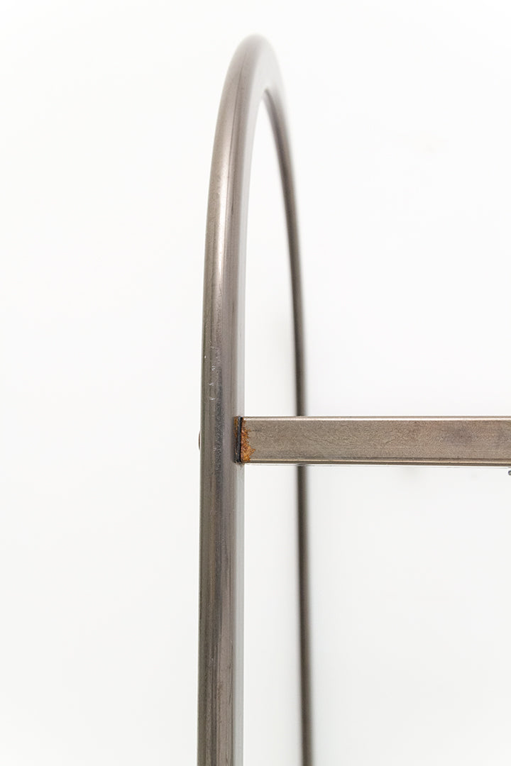 Vintage trolley van metaal met glasplaten
