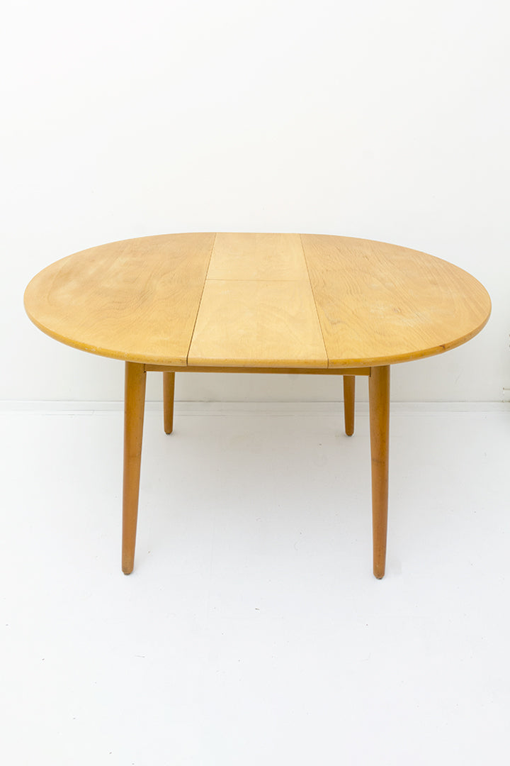 Vintage uitschuifbare eettafel van eikenhout