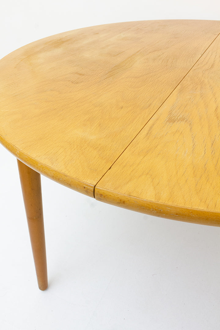 Vintage uitschuifbare eettafel van eikenhout
