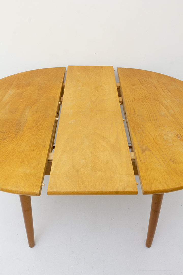 Vintage uitschuifbare eettafel van eikenhout