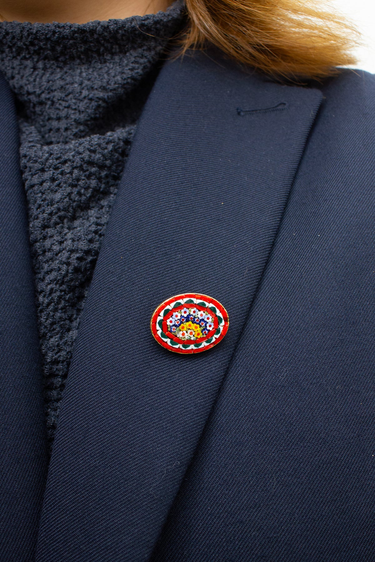 Vintage vergulde Italiaanse Millefiori broche