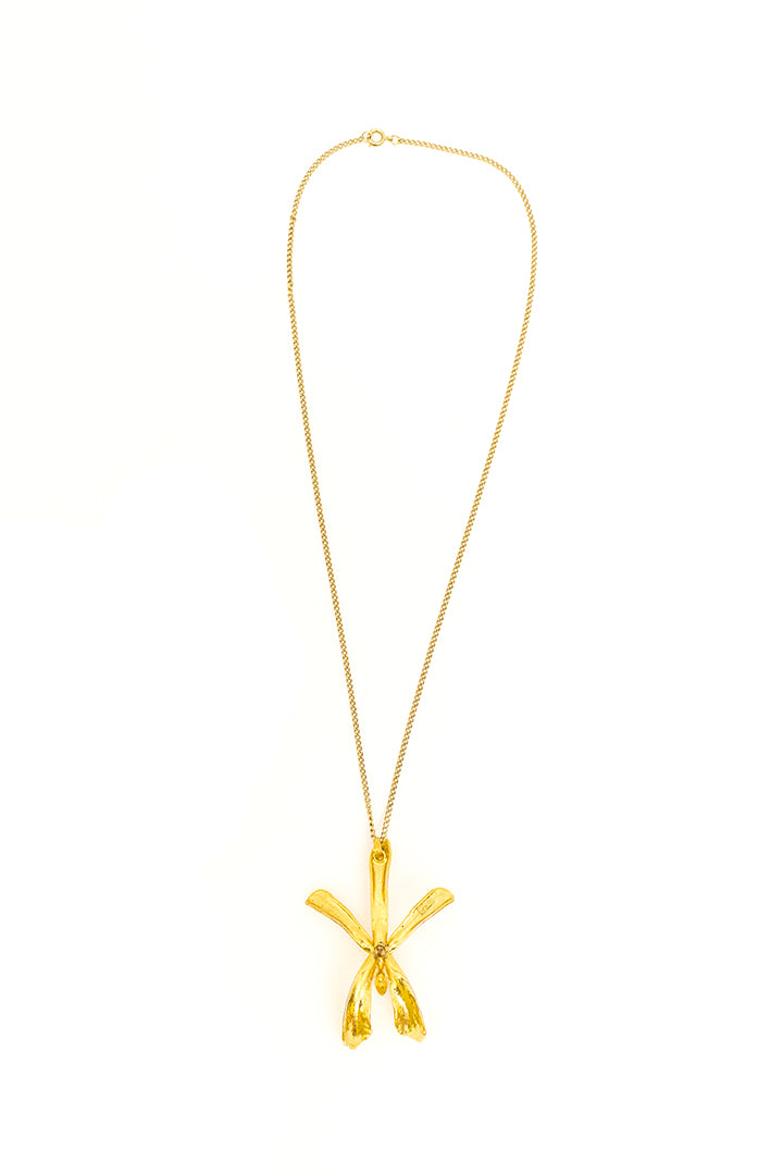 Vintage vergulde ketting met orchidee RISIS Singapore