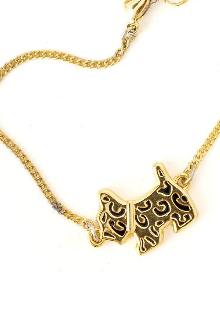 Vintage vergulde schakelarmband met hondje Agatha Paris