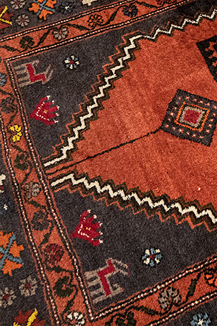 Vintage vloerkleed met diverse kleuren, patronen en alpaca’s 160x105 cm