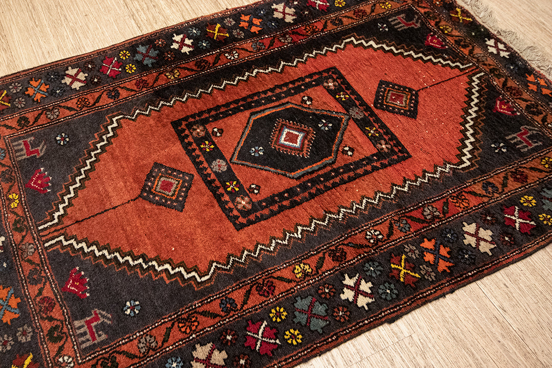 Vintage vloerkleed met diverse kleuren, patronen en alpaca’s 160x105 cm