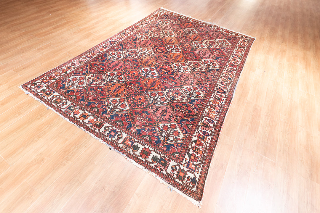 Vintage vloerkleed met patroon van bloemen en bladeren 315x214 cm