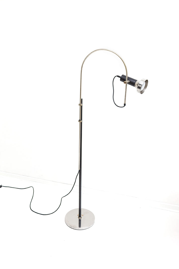 Vintage vloerlamp chroom met boog