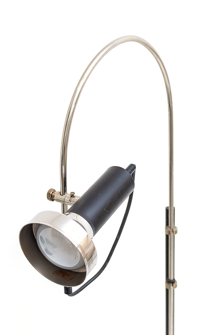 Vintage vloerlamp chroom met boog