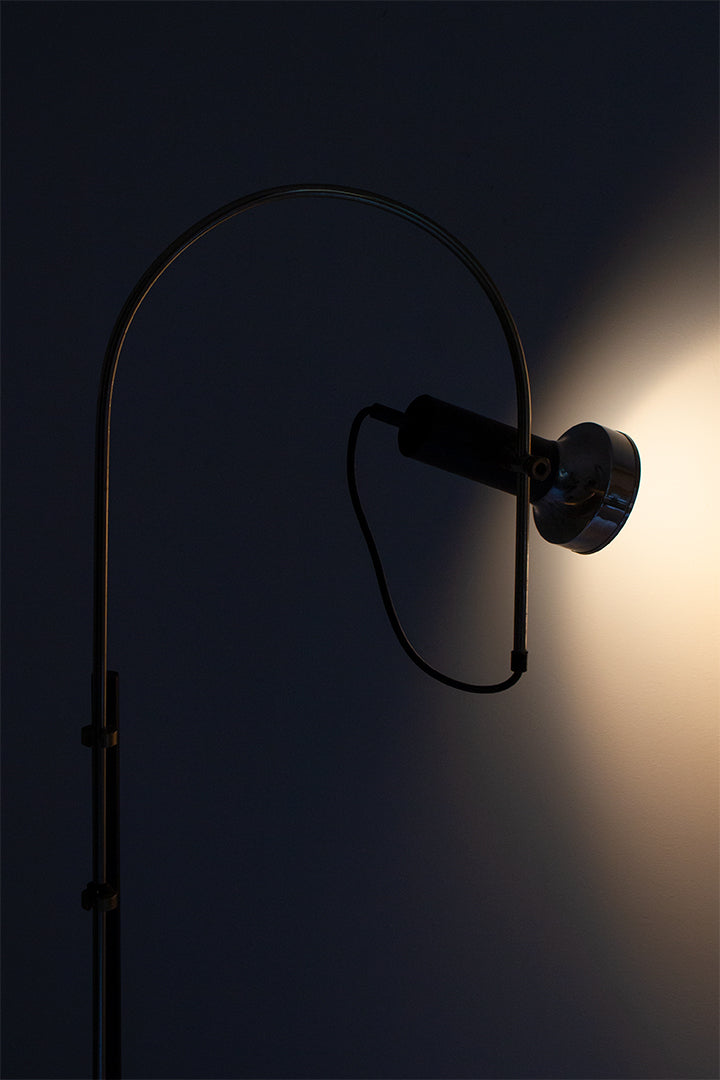 Vintage vloerlamp chroom met boog