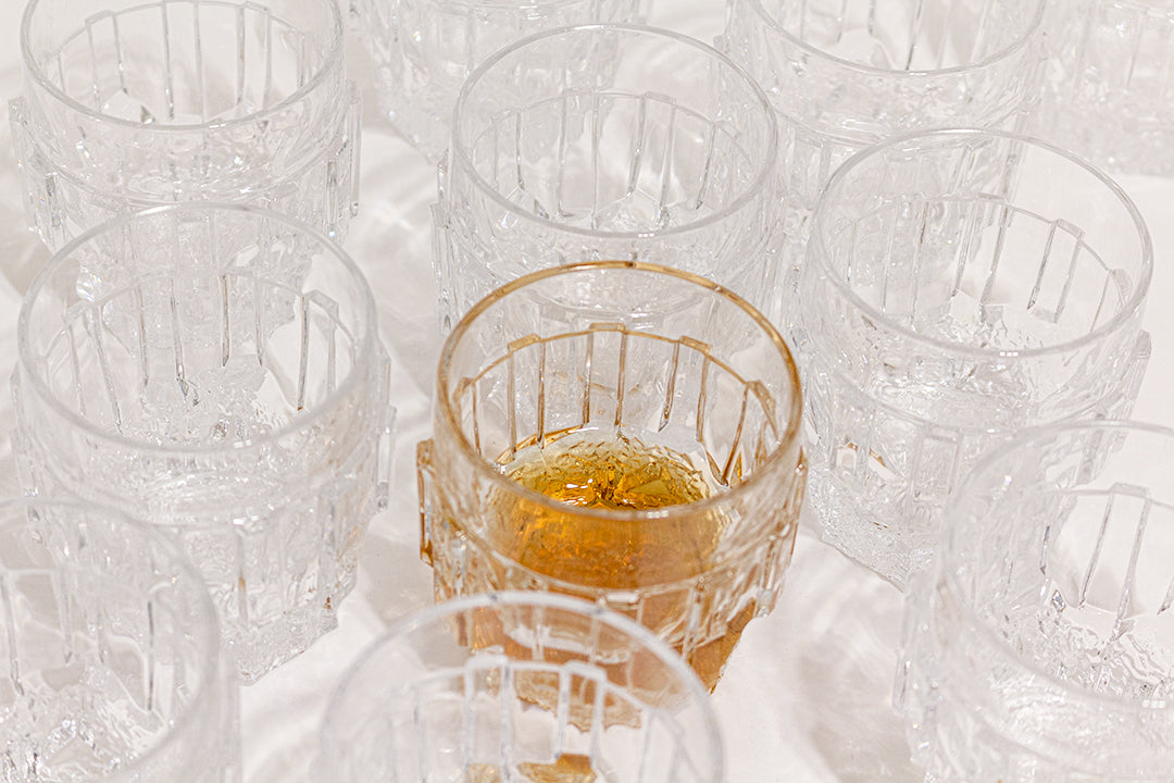 Vintage whiskey glazen van kristal - set van 12