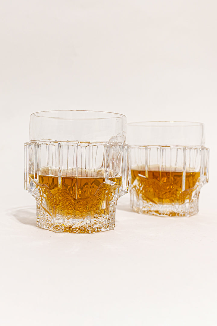 Vintage whiskey glazen van kristal - set van 12