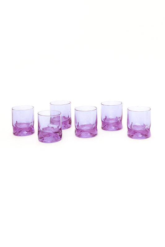 Vintage whiskyglazen lila - set van 6