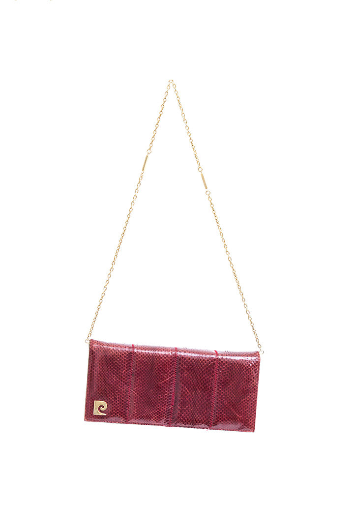 Vintage wijnrood enveloptasje Pierre Cardin