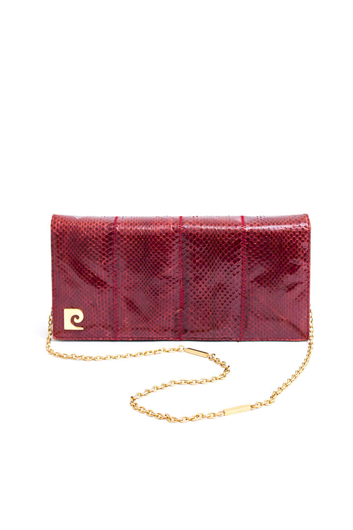 Vintage wijnrood enveloptasje Pierre Cardin