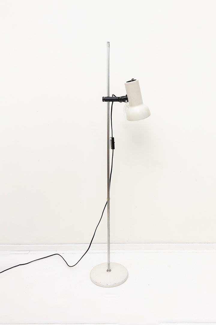 Vintage witte staande lamp van metaal jaren 80