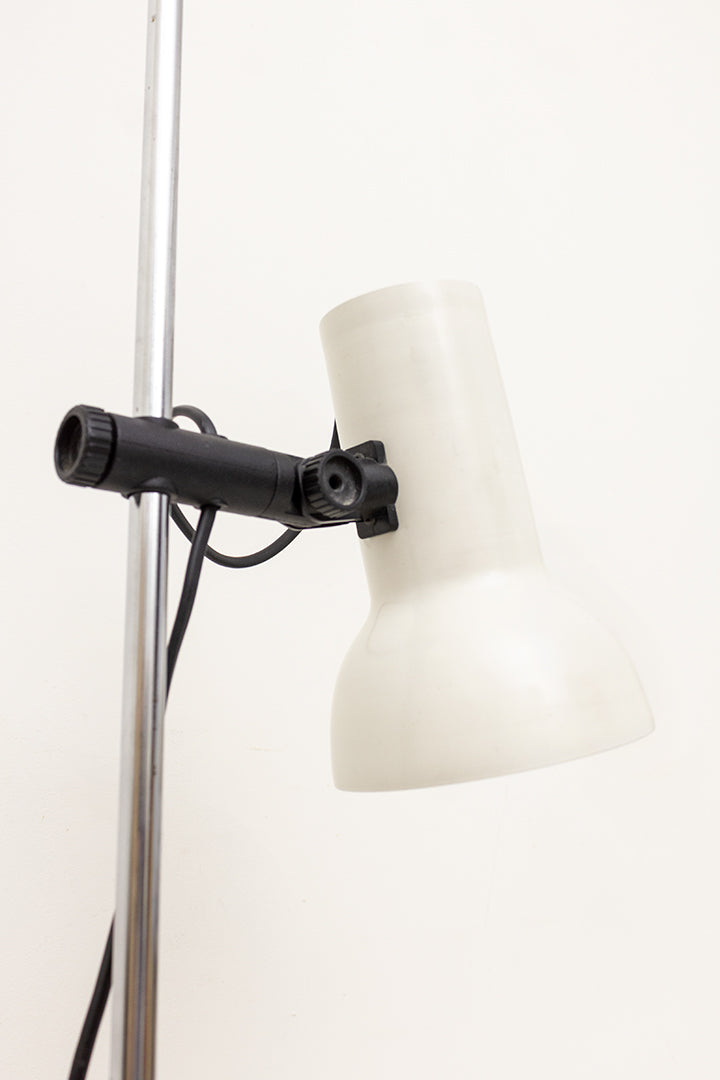 Vintage witte staande lamp van metaal jaren 80