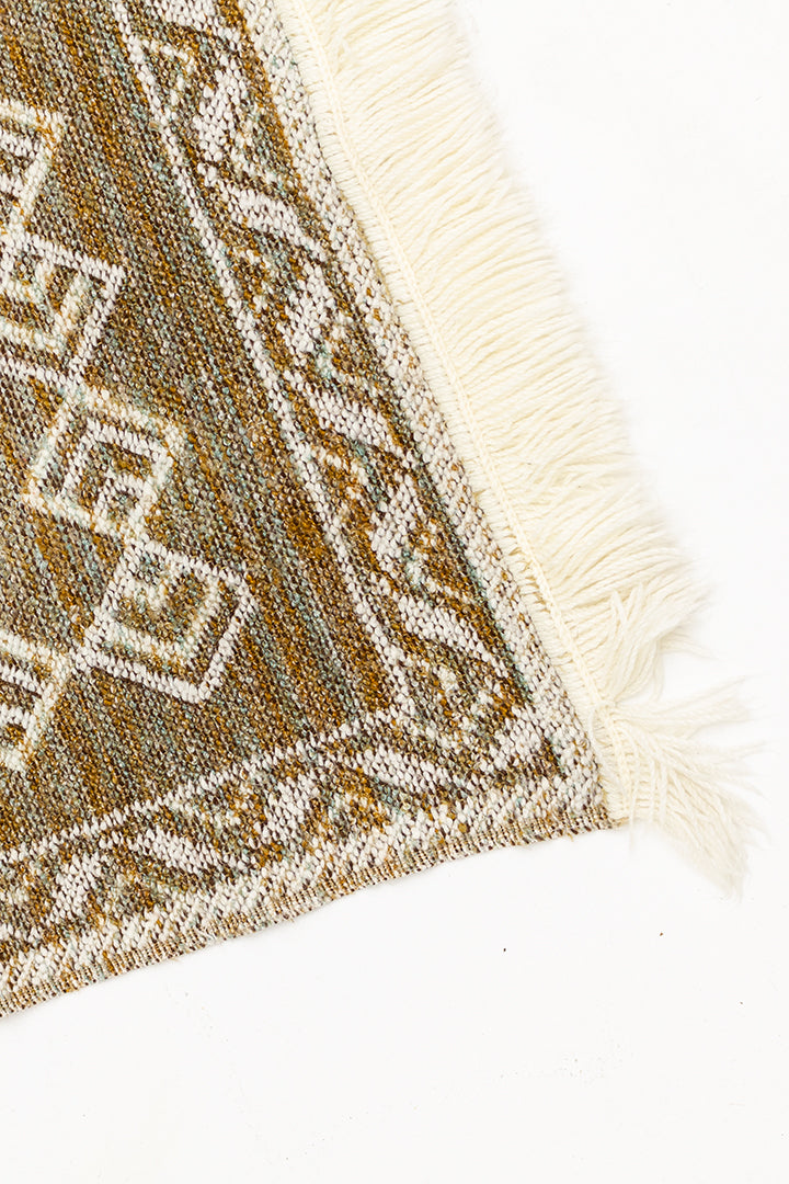 Vintage wollen deken geweven beige/bruin
