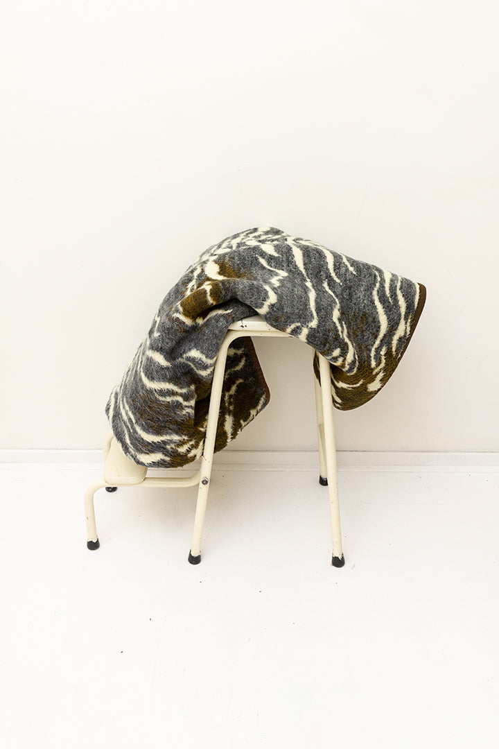 Vintage wollen deken met dierenprint