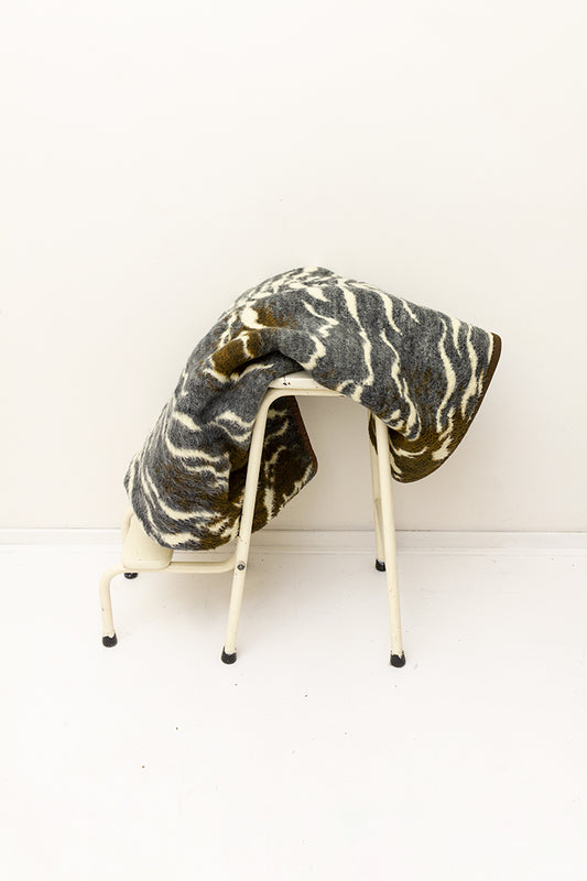 Vintage wollen deken met dierenprint