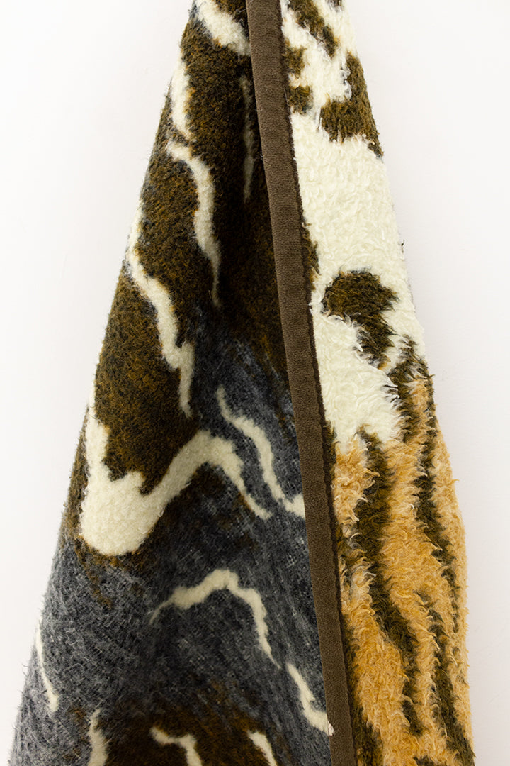 Vintage wollen deken met dierenprint