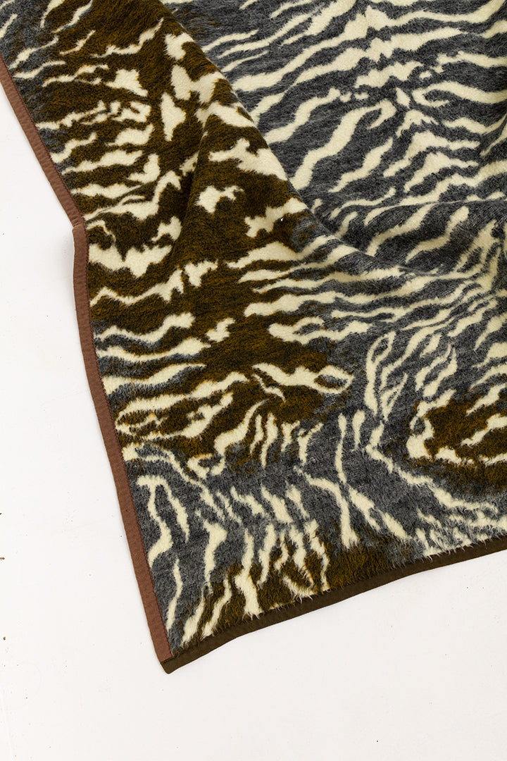 Vintage wollen deken met dierenprint