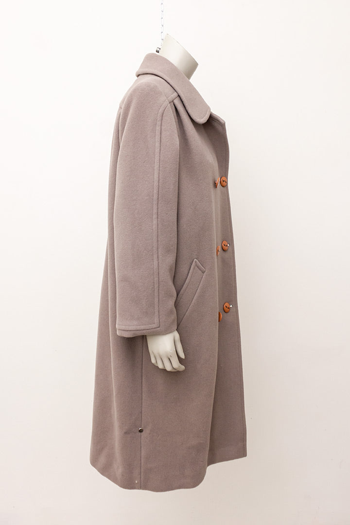Vintage wollen jas beige met bijzondere knopen Weill Paris