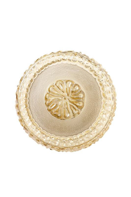 Vintage zalmroze glazen plafonnière met organische swirls