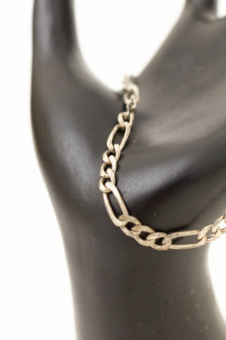 Vintage zilveren armband met grote en kleine schakels