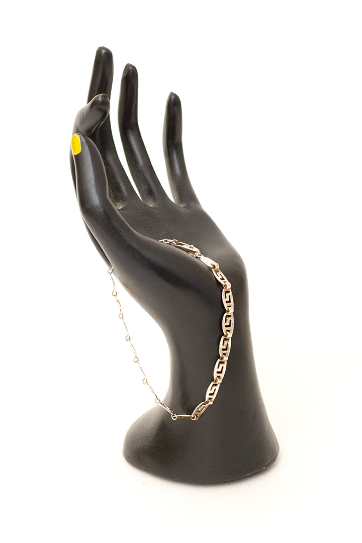 Vintage zilveren armband met opengewerkte schakels