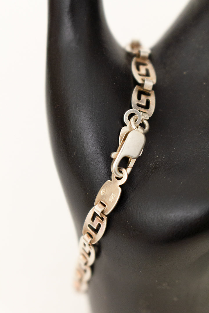 Vintage zilveren armband met opengewerkte schakels
