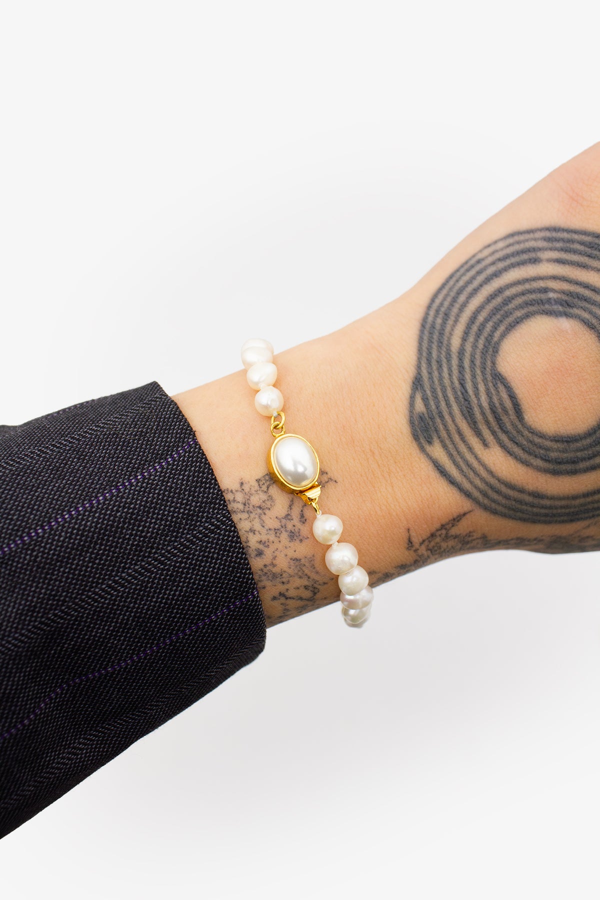 Vintage zoetwater parel armband met goudkleurige sluiting