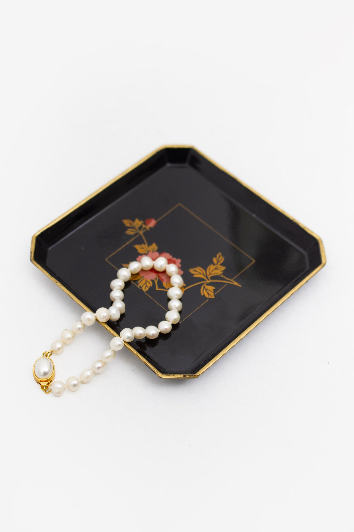 Vintage zoetwater parel armband met goudkleurige sluiting