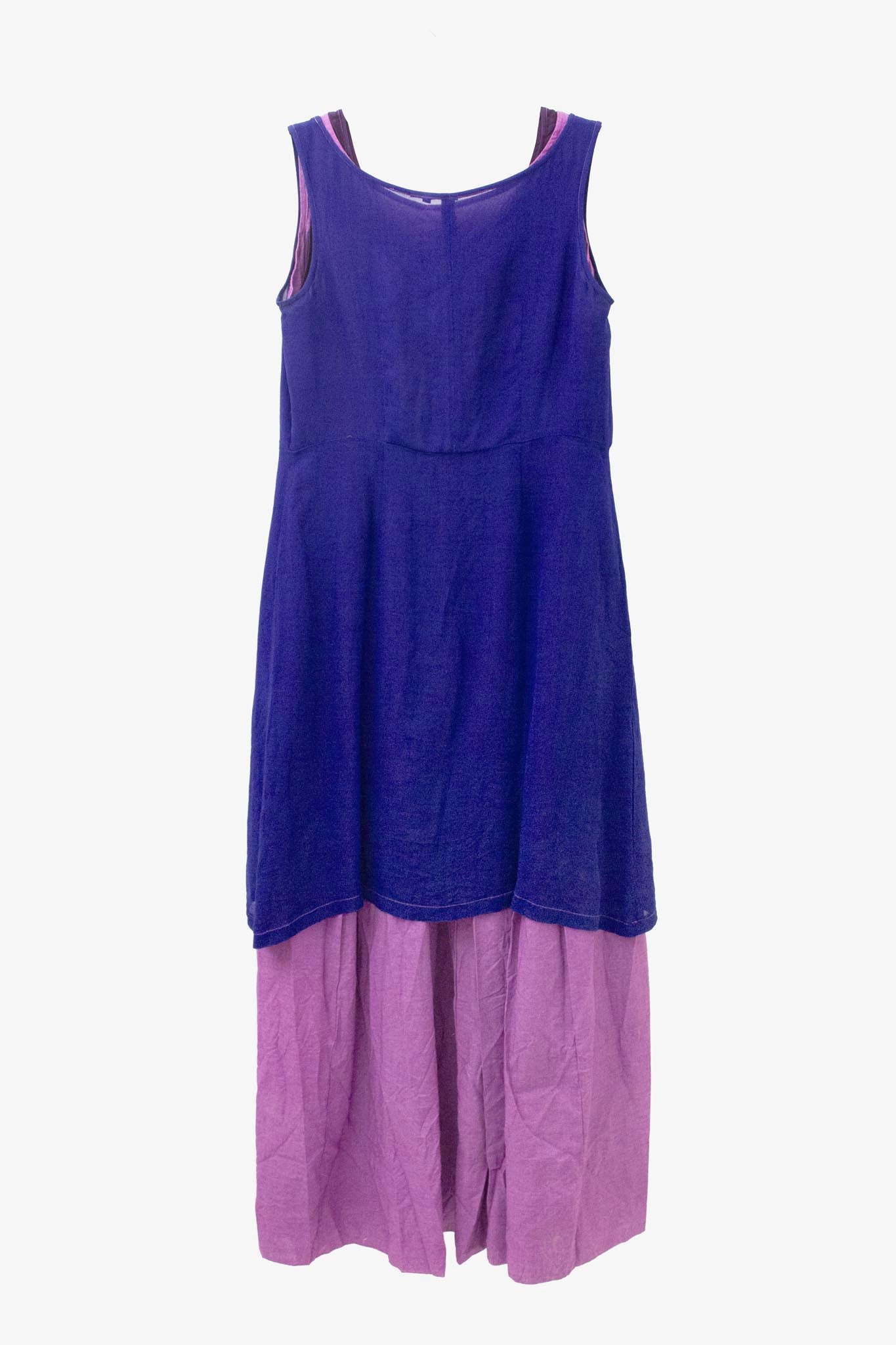 Comme des Garçons SS99 paars blauwe drielaags jurk