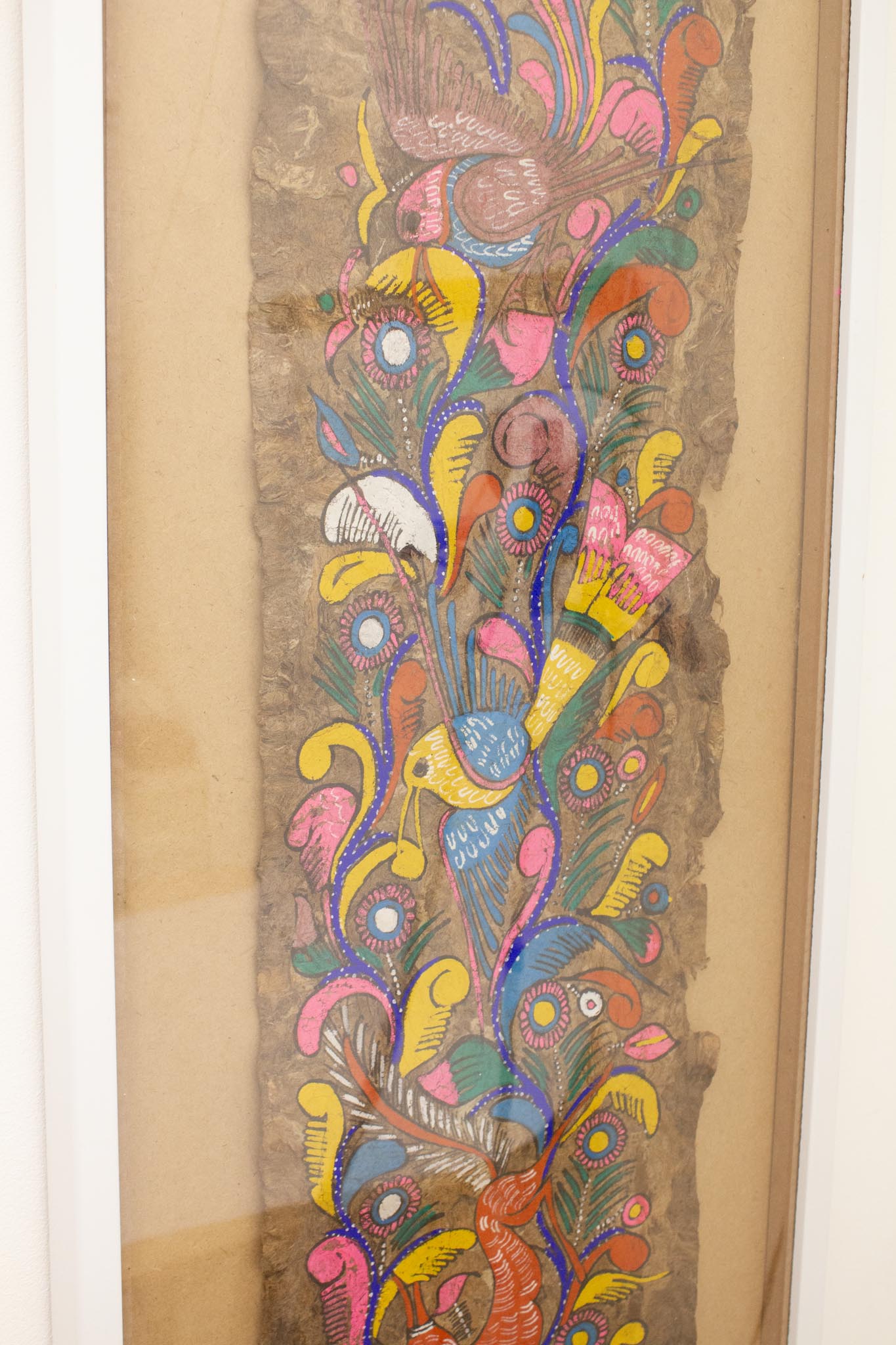 Vintage Mexicaans Amate-bark folklore schilderij op schorspapier