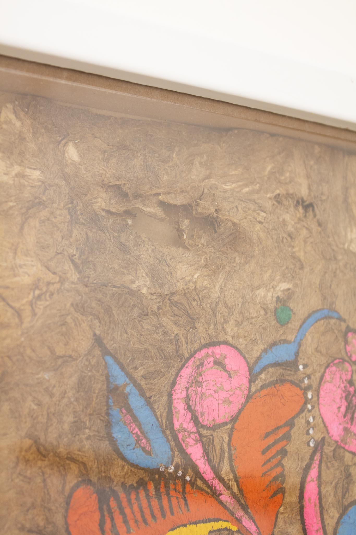 Vintage Mexicaans Amate-bark folklore schilderij op schorspapier