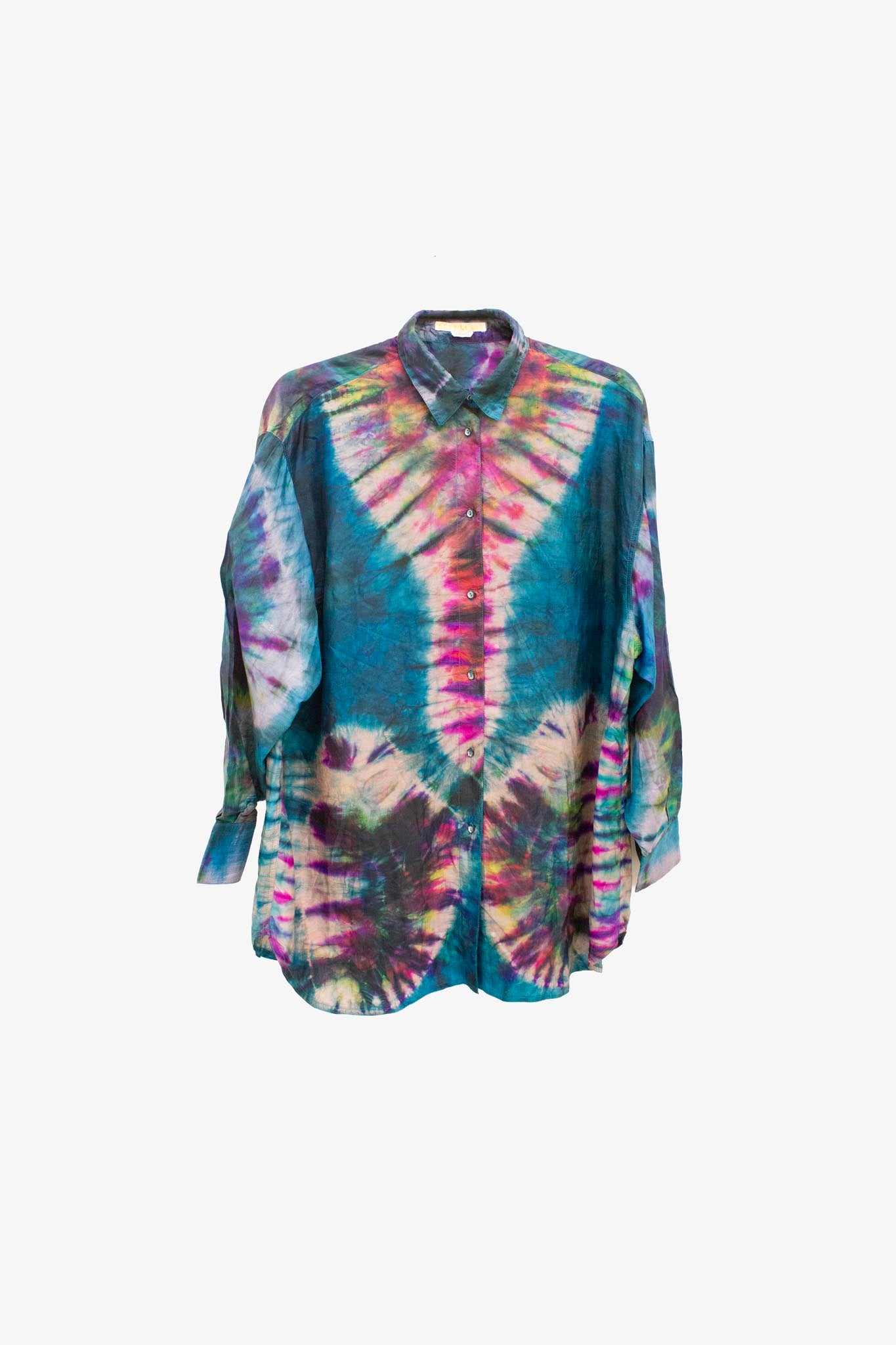 Vintage Puck & Hans zijde tie dye blouse