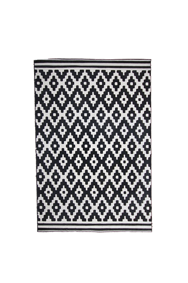 Vloerkleed met grafisch zwart/wit patroon