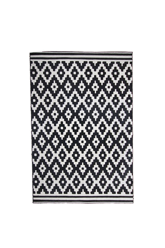 Vloerkleed met grafisch zwart/wit patroon