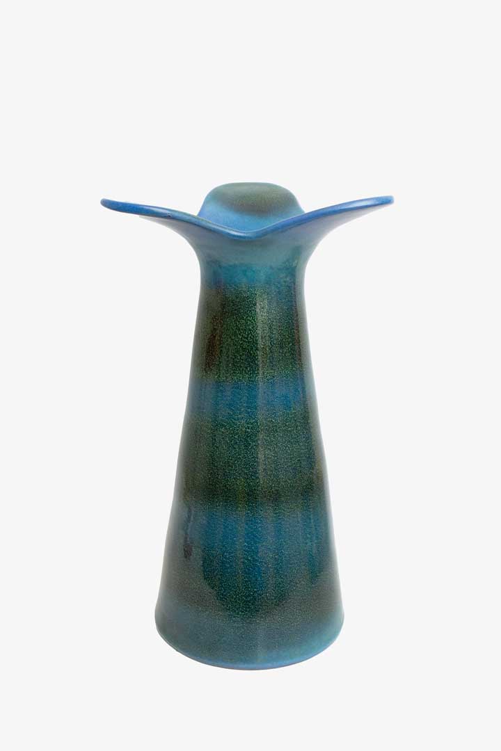 Vloervaas met blauw groen glazuur