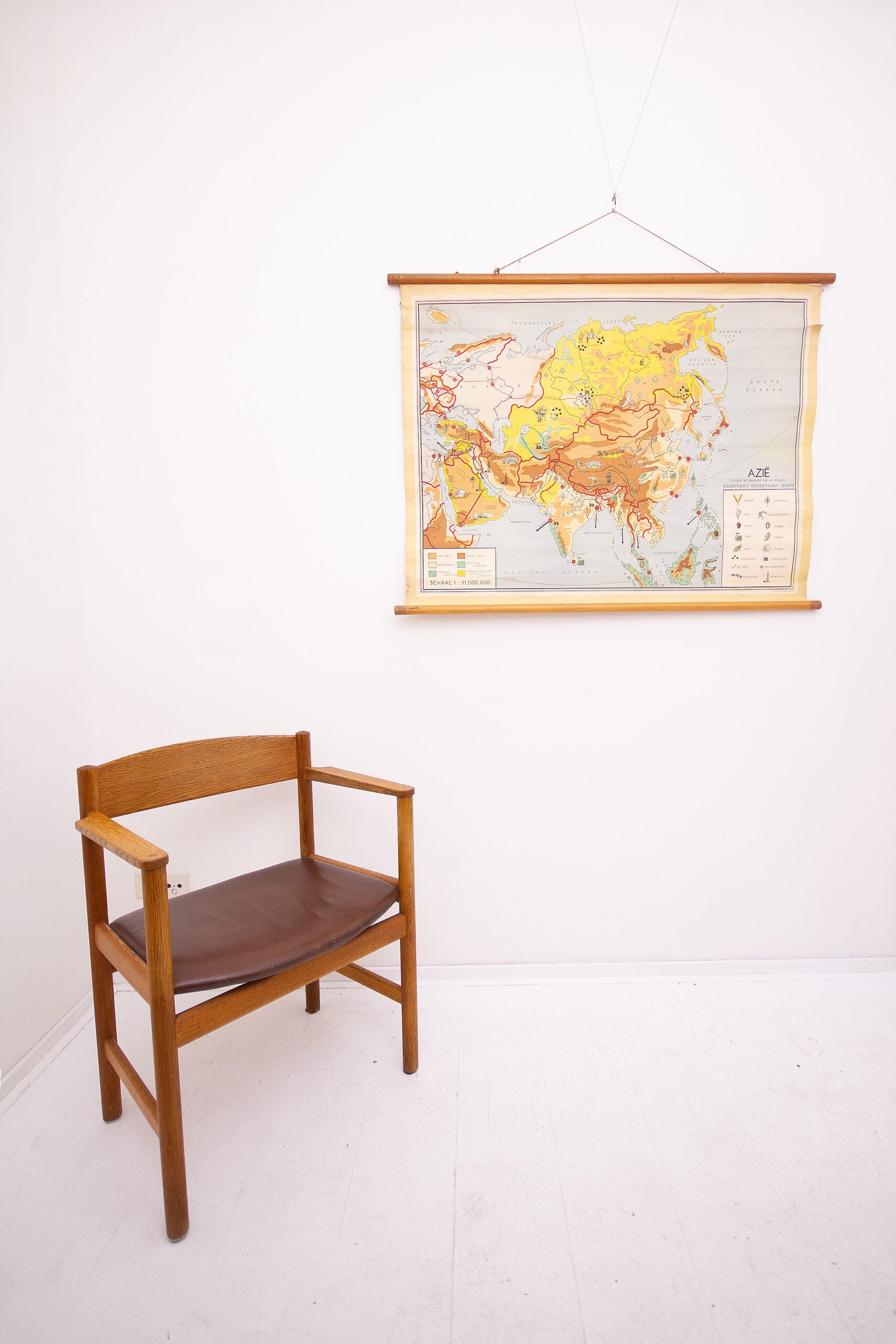 Vintage wandkaart Azië