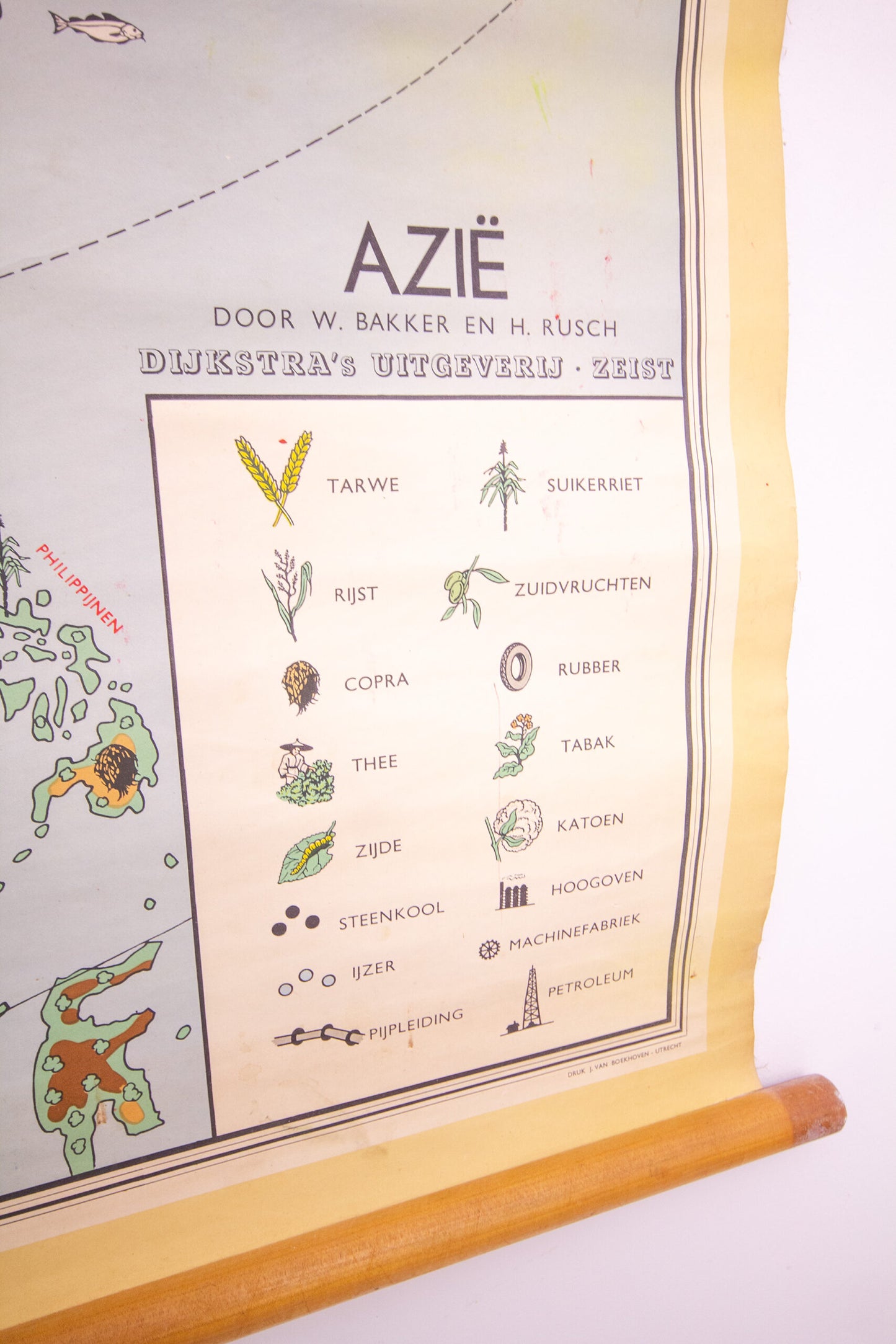 Vintage wandkaart Azië