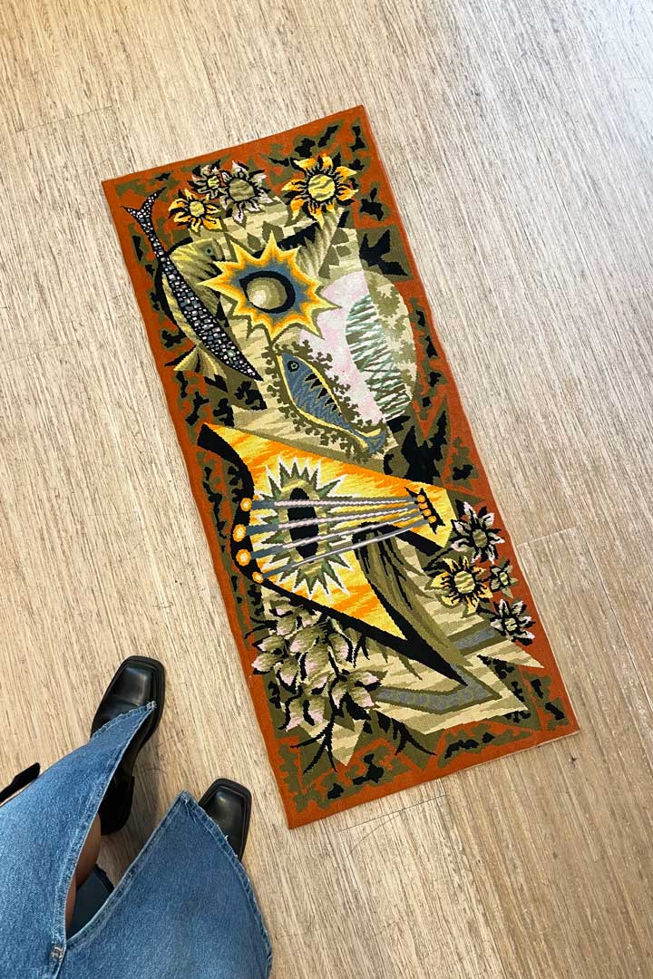 Handwerk tapisserie "La Cithare" by Royal Paris 1950s