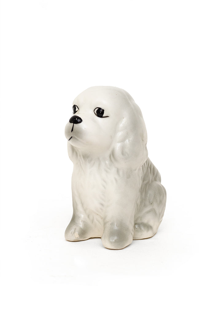 Wit bloempotje hond van keramiek