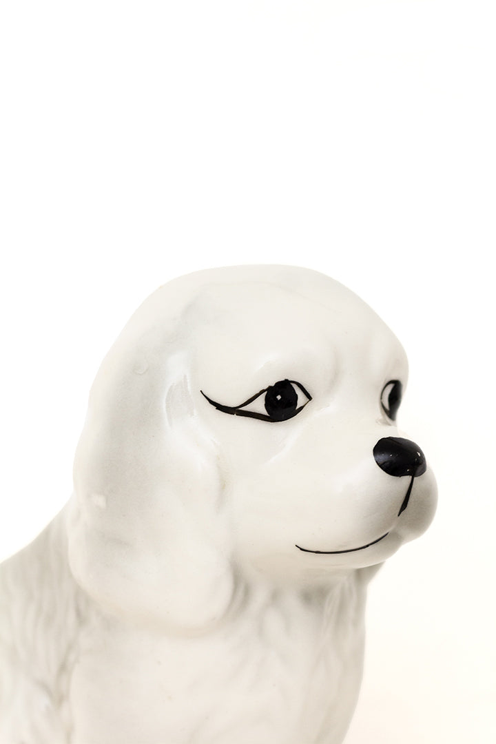 Wit bloempotje hond van keramiek