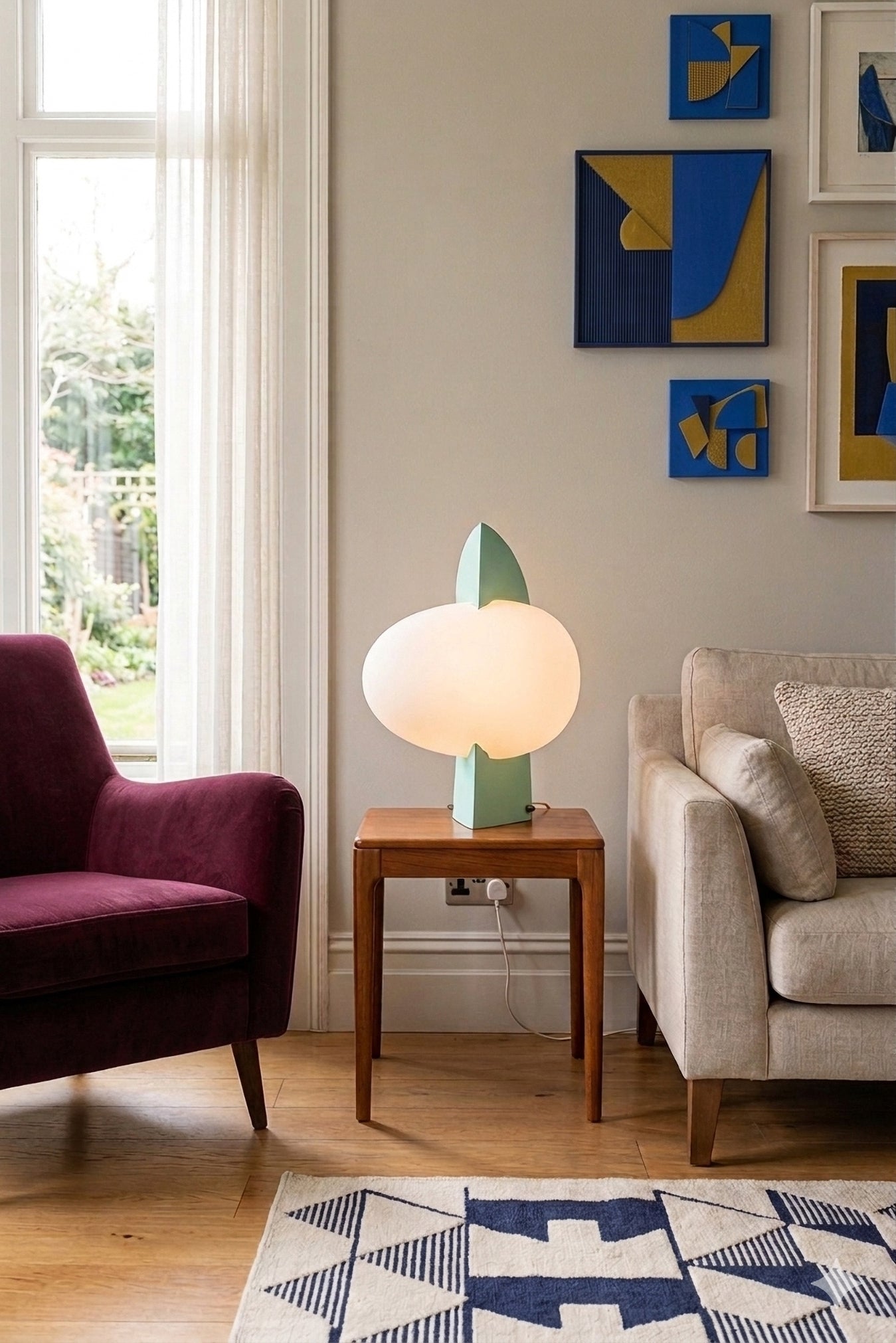 90s Samuel Parker S-totem lamp - mintgroen