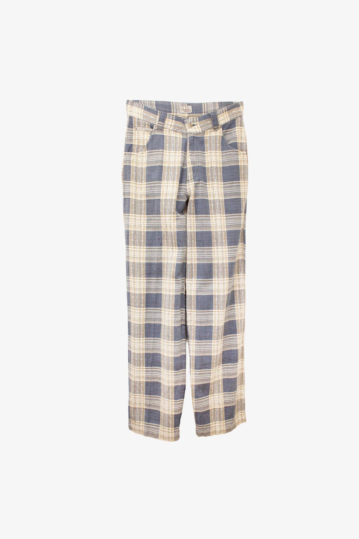 Wit blauw geruite Y2K deadstock Hot Buttered broek