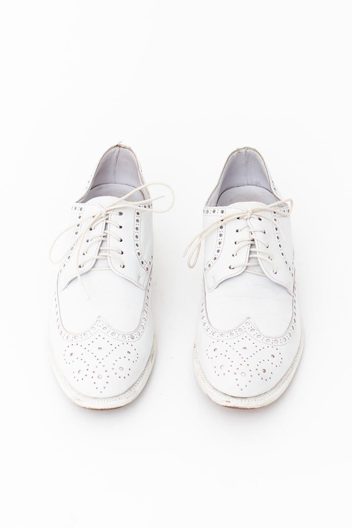 Witte leren dames brogues Jil Sander maat 36