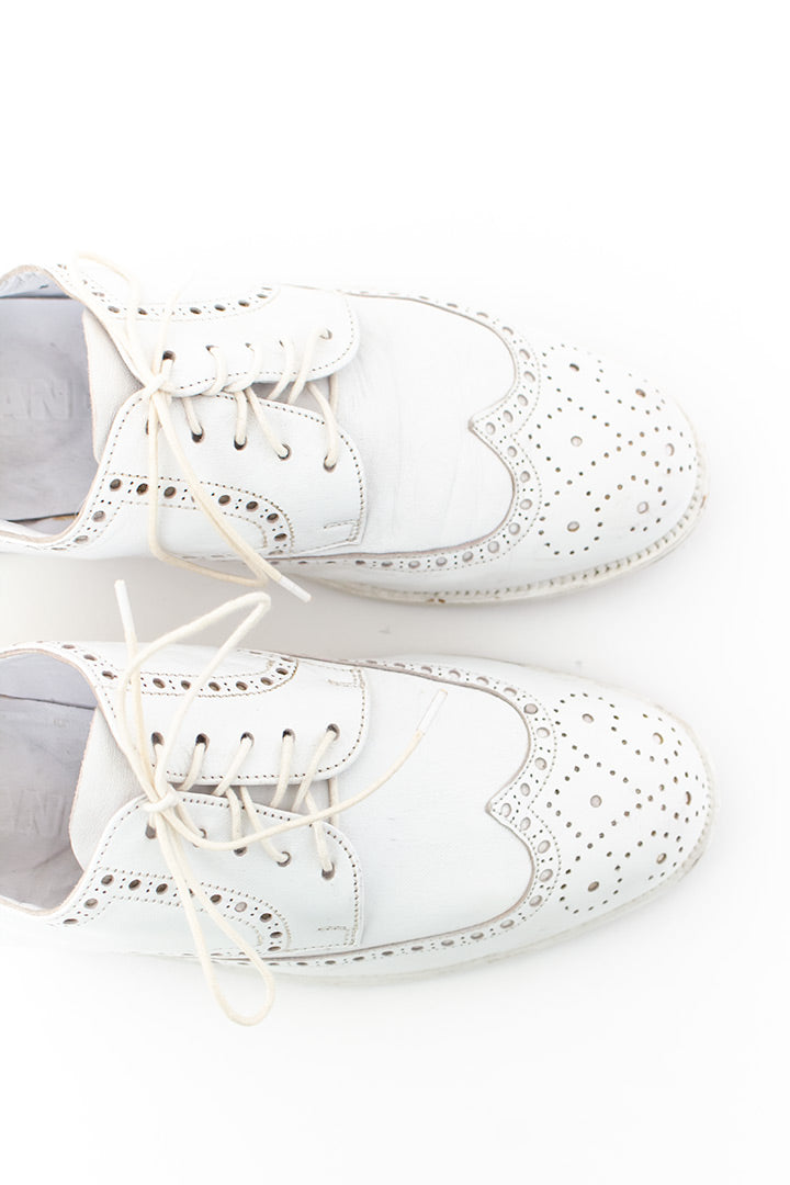 Witte leren dames brogues Jil Sander maat 36
