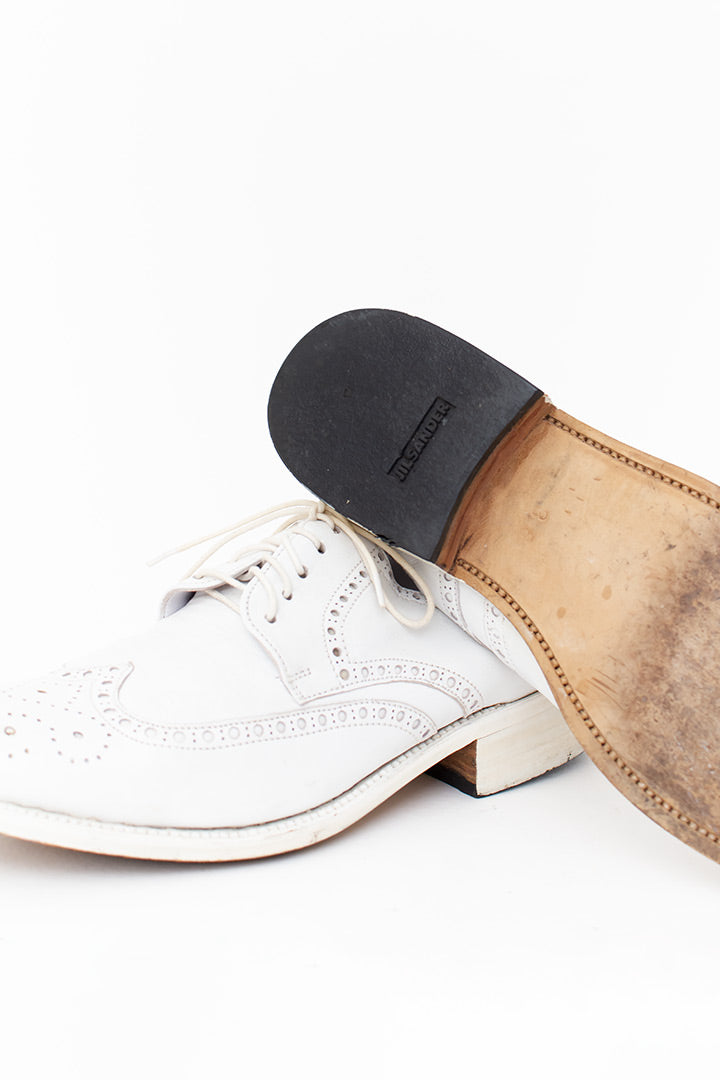 Witte leren dames brogues Jil Sander maat 36