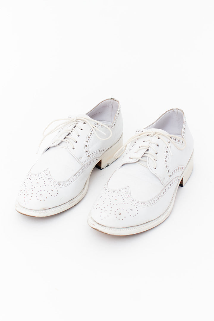 Witte leren dames brogues Jil Sander maat 36